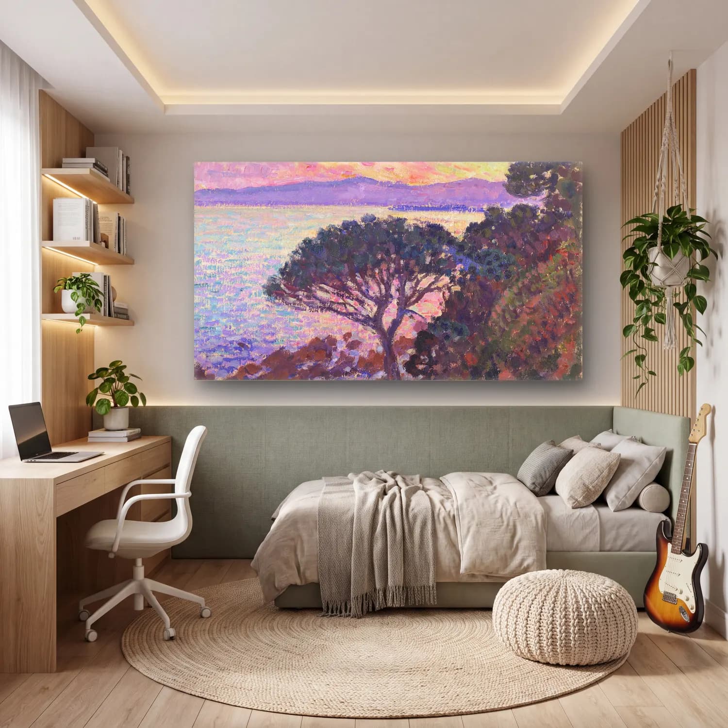 Theo van Rysselberghe – Theo van Rysselberghe - Pine-Tree near the Mediterranean… cam tablo — genç odasında