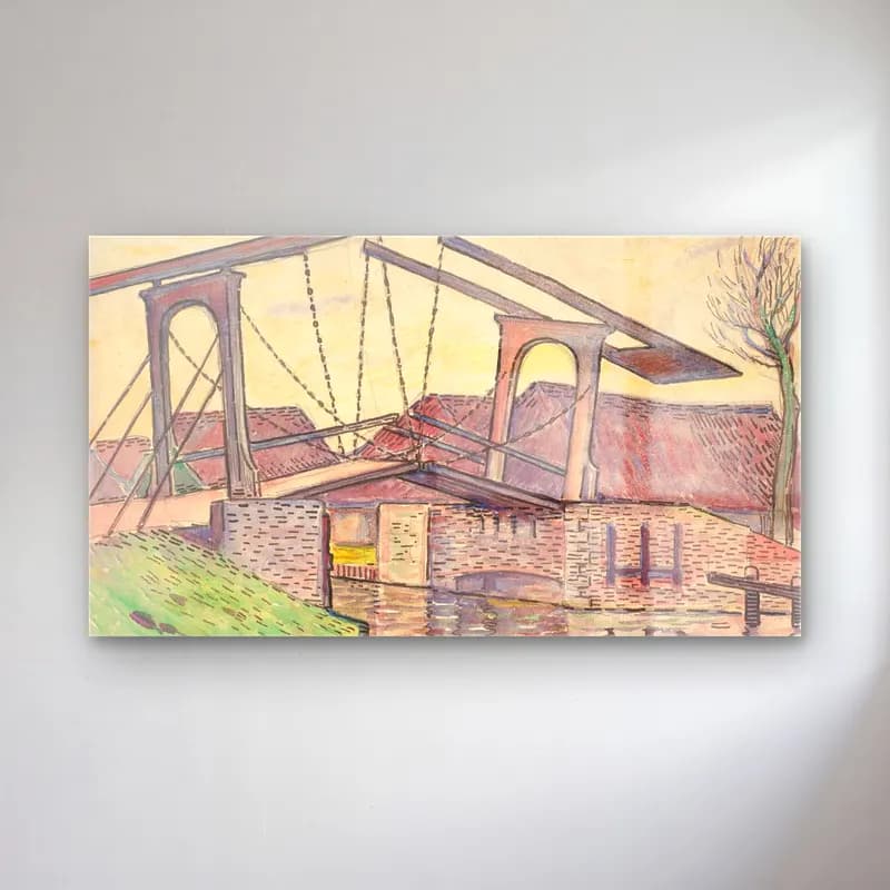 Theo van Rysselberghe – Theo van Rysselberghe - Pont en Hollande cam tablo — Theo van Rysselberghe – Theo van Rysselberghe - Pont en Hollande — suluboya köprü