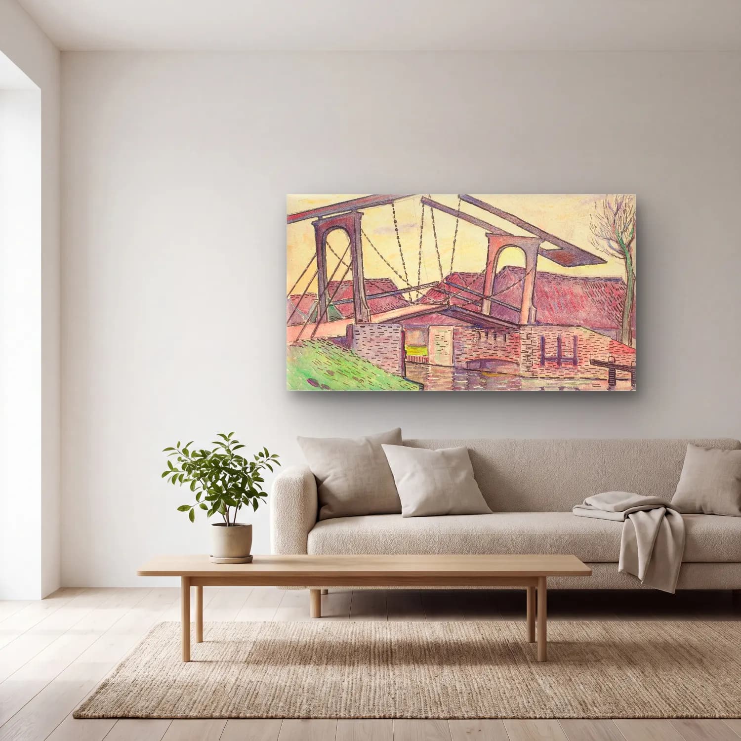 Theo van Rysselberghe – Theo van Rysselberghe - Pont en Hollande cam tablo — açık renk salonda