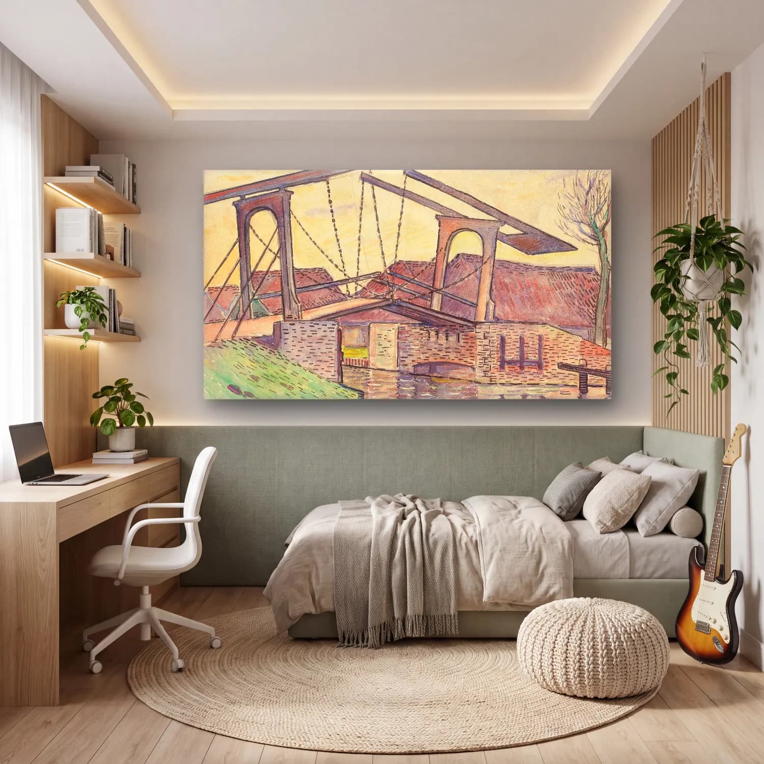 Theo van Rysselberghe – Theo van Rysselberghe - Pont en Hollande cam tablo — genç odasında