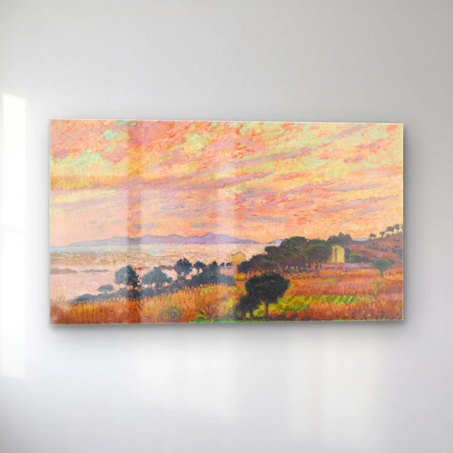 Theo van Rysselberghe – Theo van Rysselberghe - The Mediterranean at Le Lavandou cam tablo — sol açıdan görünüm