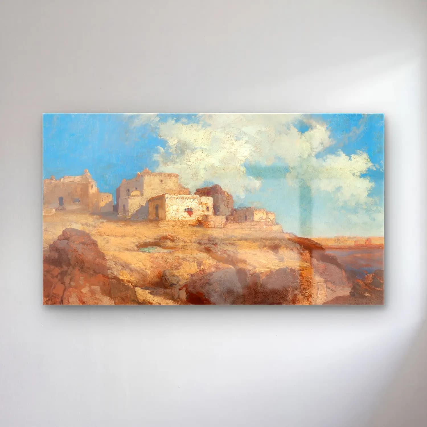 Thomas Moran – A Bit of Acoma, New Mexico cam tablo — Thomas Moran – A Bit of Acoma, New Mexico — empresyonist yunan adası