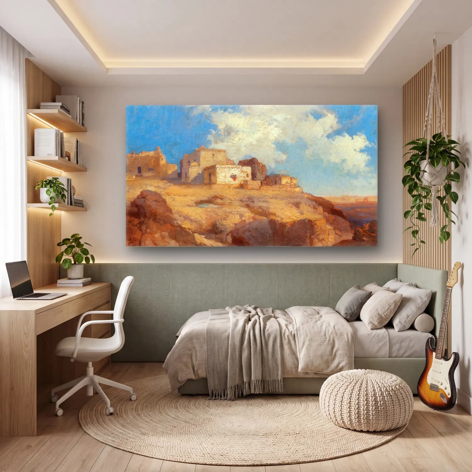 Thomas Moran – A Bit of Acoma, New Mexico cam tablo — genç odasında