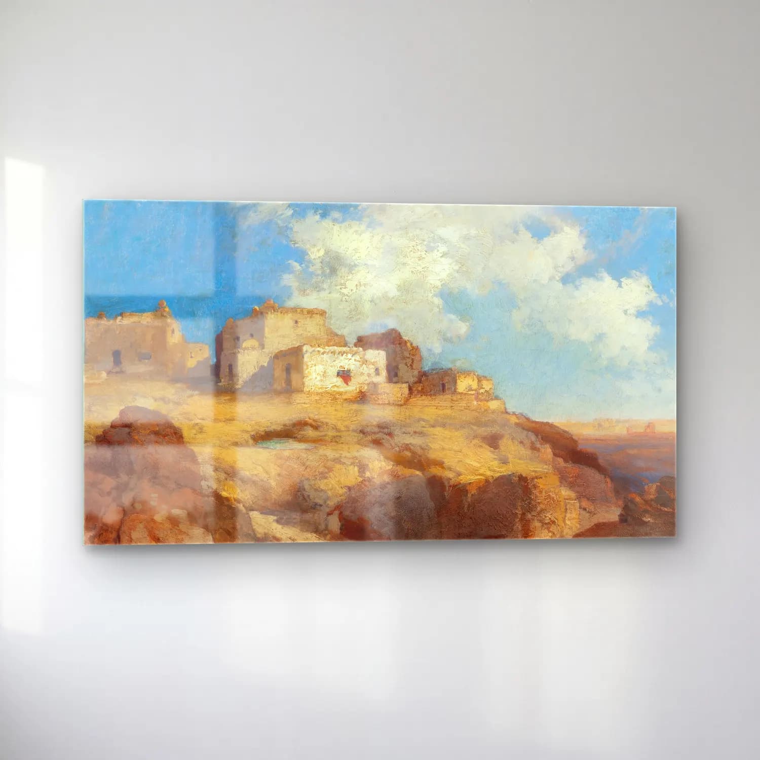 Thomas Moran – A Bit of Acoma, New Mexico cam tablo — sol açıdan görünüm