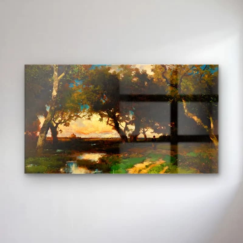 Thomas Moran – Under The Trees cam tablo — Thomas Moran – Under The Trees — empresyonist kırda nehir