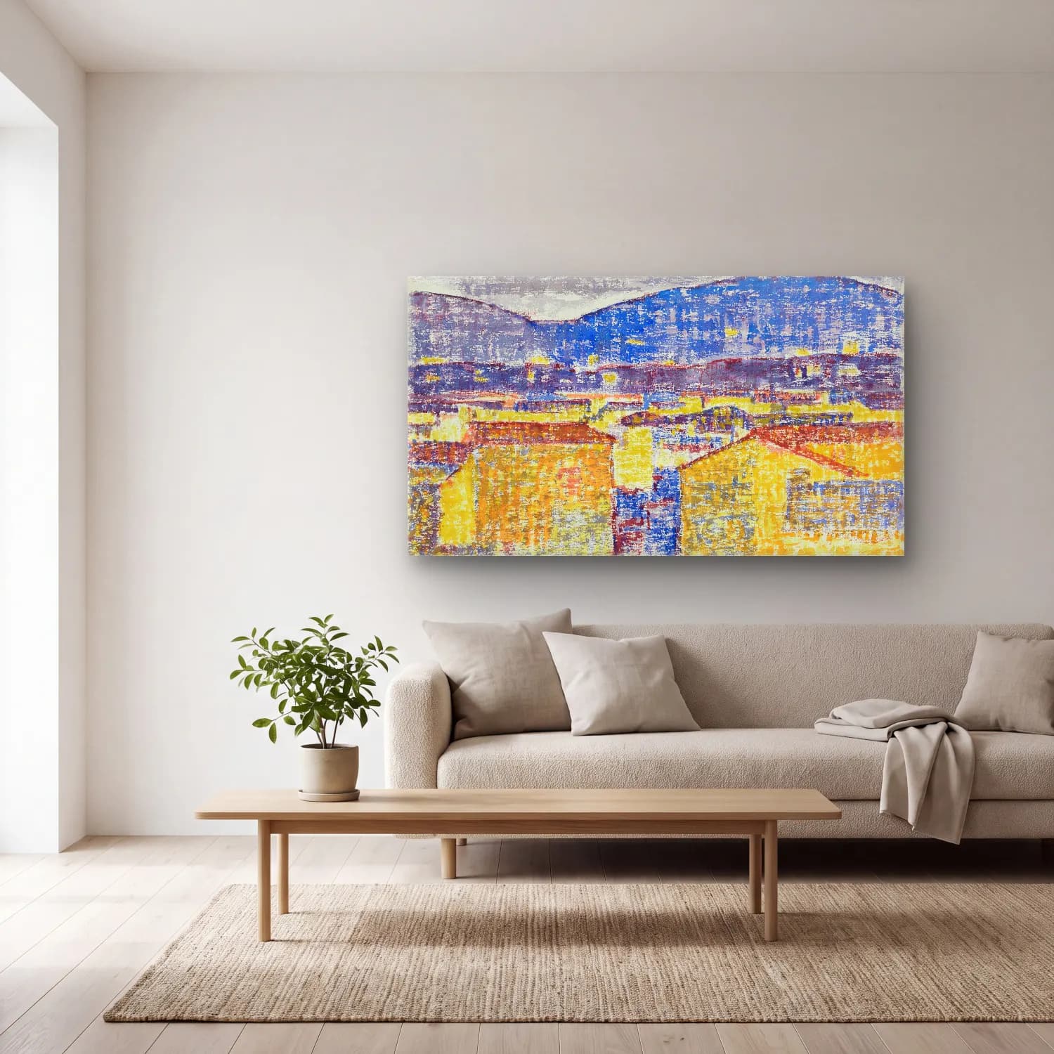 August Babberger – Blick auf Florenz cam tablo — açık renk salonda