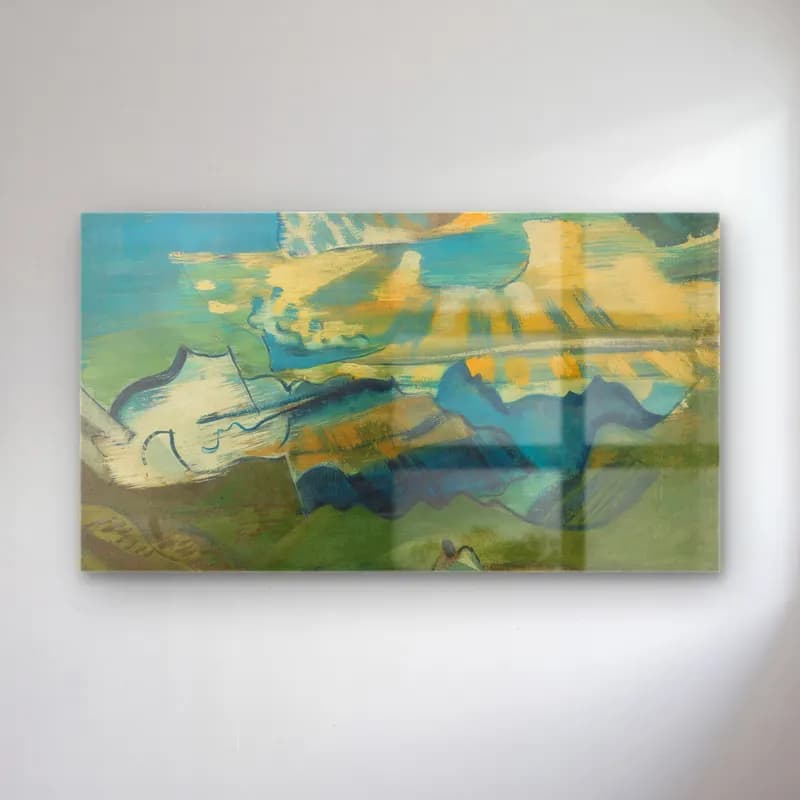 August Babberger – Landschaft mit liegendem Wanderer cam tablo — August Babberger – Landschaft mit liegendem Wanderer — empresyonist soyut manzara