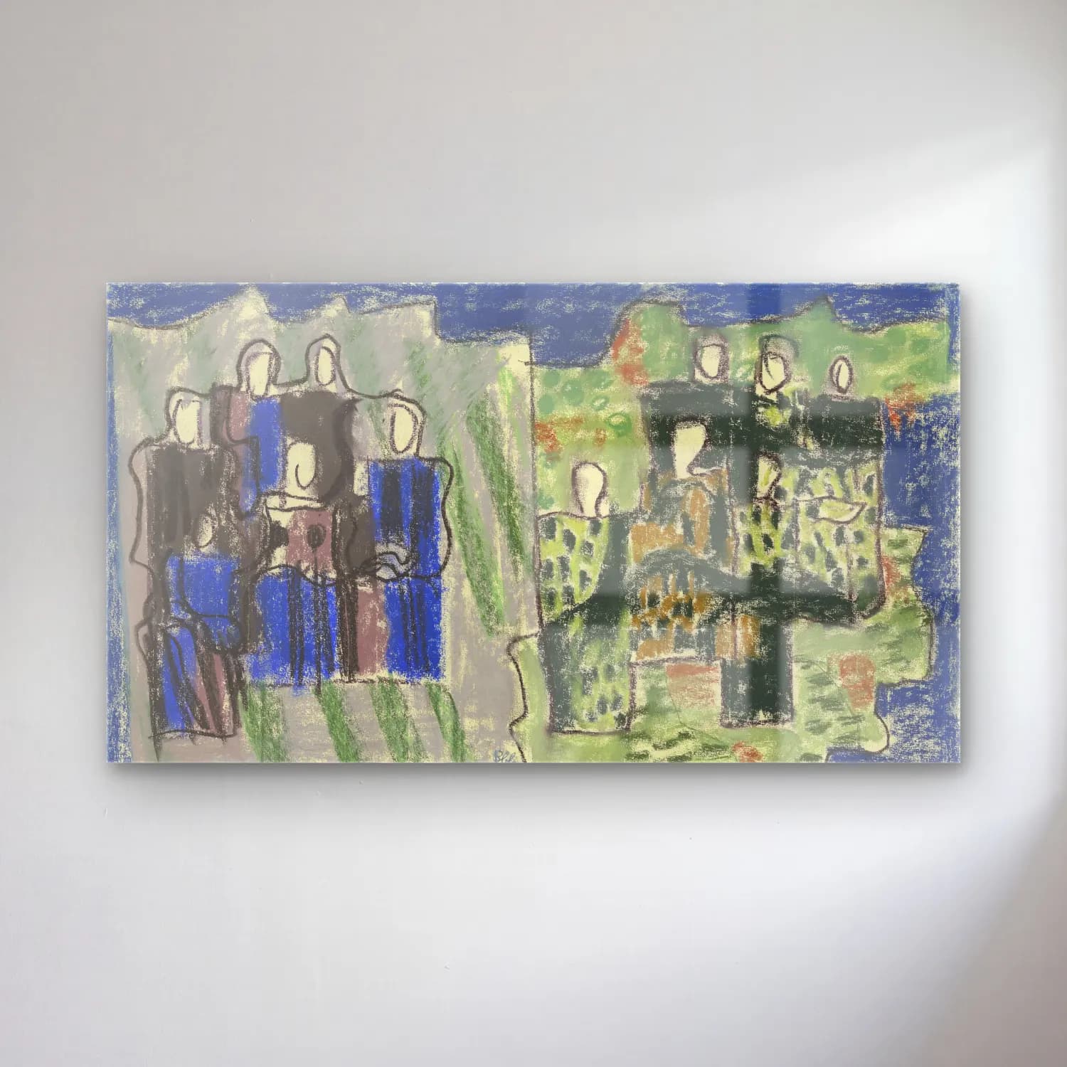 August Babberger – Two female groups cam tablo — August Babberger – Two female groups — empresyonist dini sahne