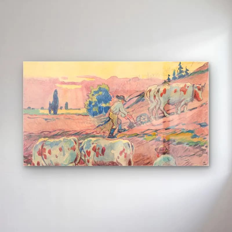 Empresyonist İnek – Pastel Tonlar cam tablo — Empresyonist İnek – Pastel Tonlar — empresyonist i̇nek