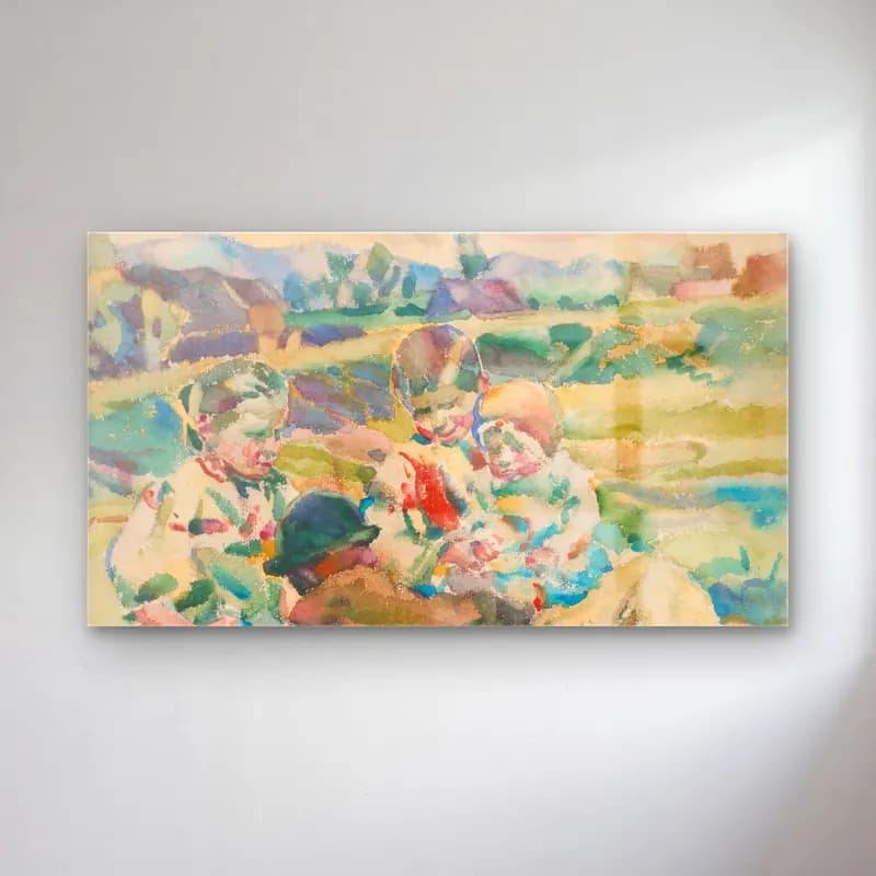 Suluboya Anne ve Çocuk No. 5 cam tablo — Suluboya Anne ve Çocuk No. 5 — suluboya anne ve çocuk