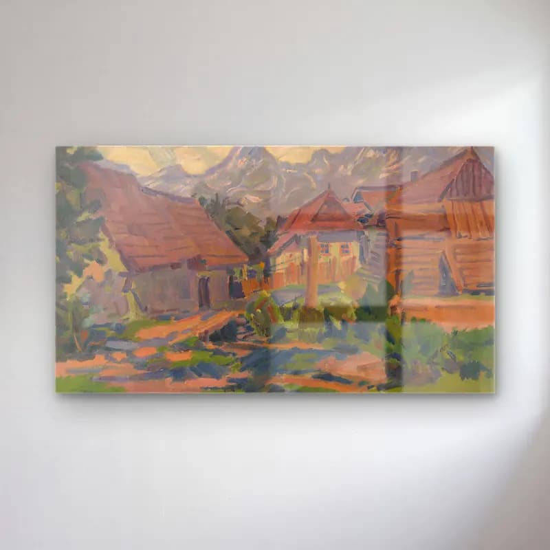 Yağlı Boya Köy Sokağı No. 4 cam tablo — Yağlı Boya Köy Sokağı No. 4 — yağlı boya köy sokağı
