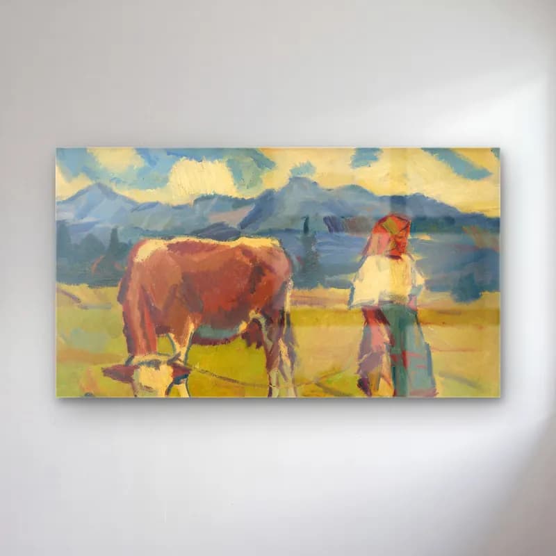 Yağlı Boya İnek No. 6 cam tablo — Yağlı Boya İnek No. 6 — yağlı boya i̇nek