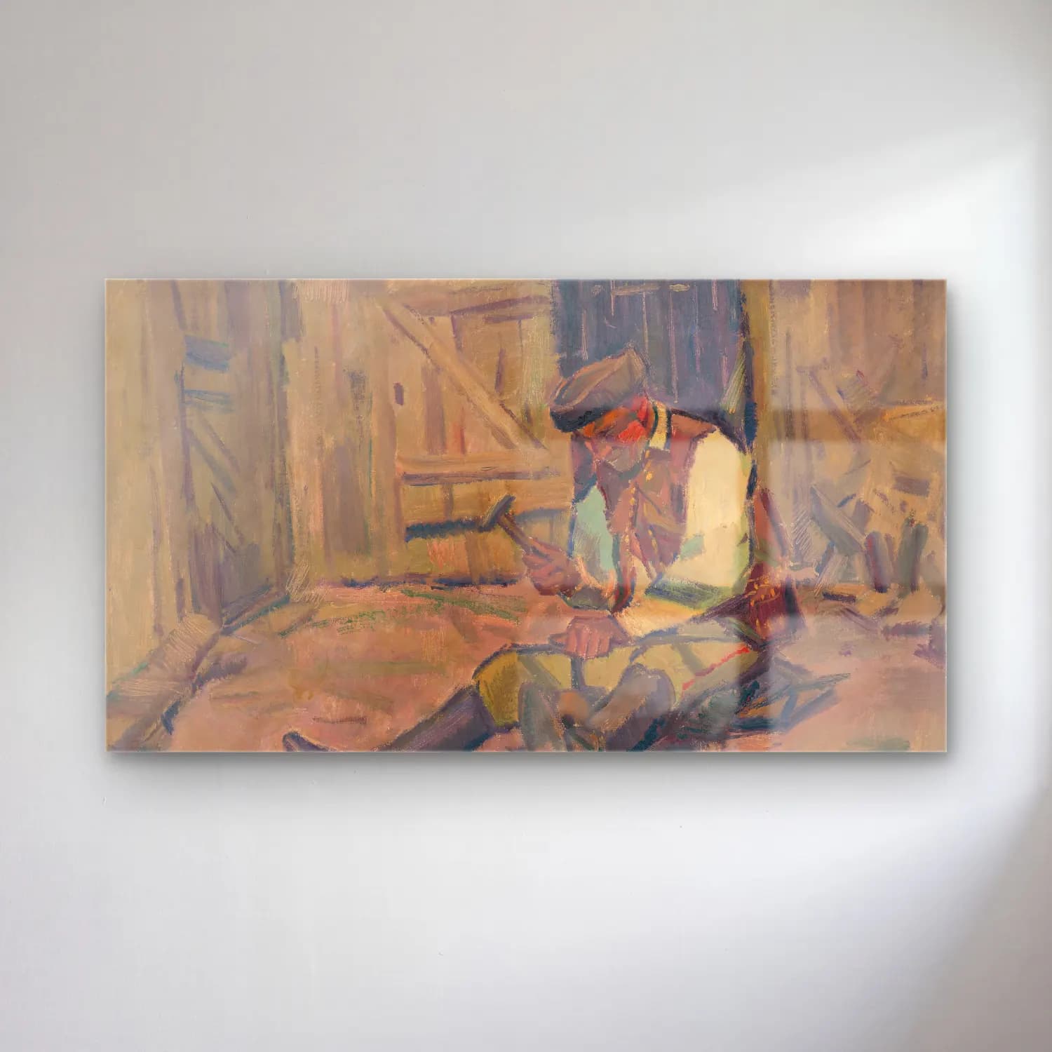 Yağlı Boya Şövalye – Pastel Tonlar cam tablo — Yağlı Boya Şövalye – Pastel Tonlar — yağlı boya şövalye