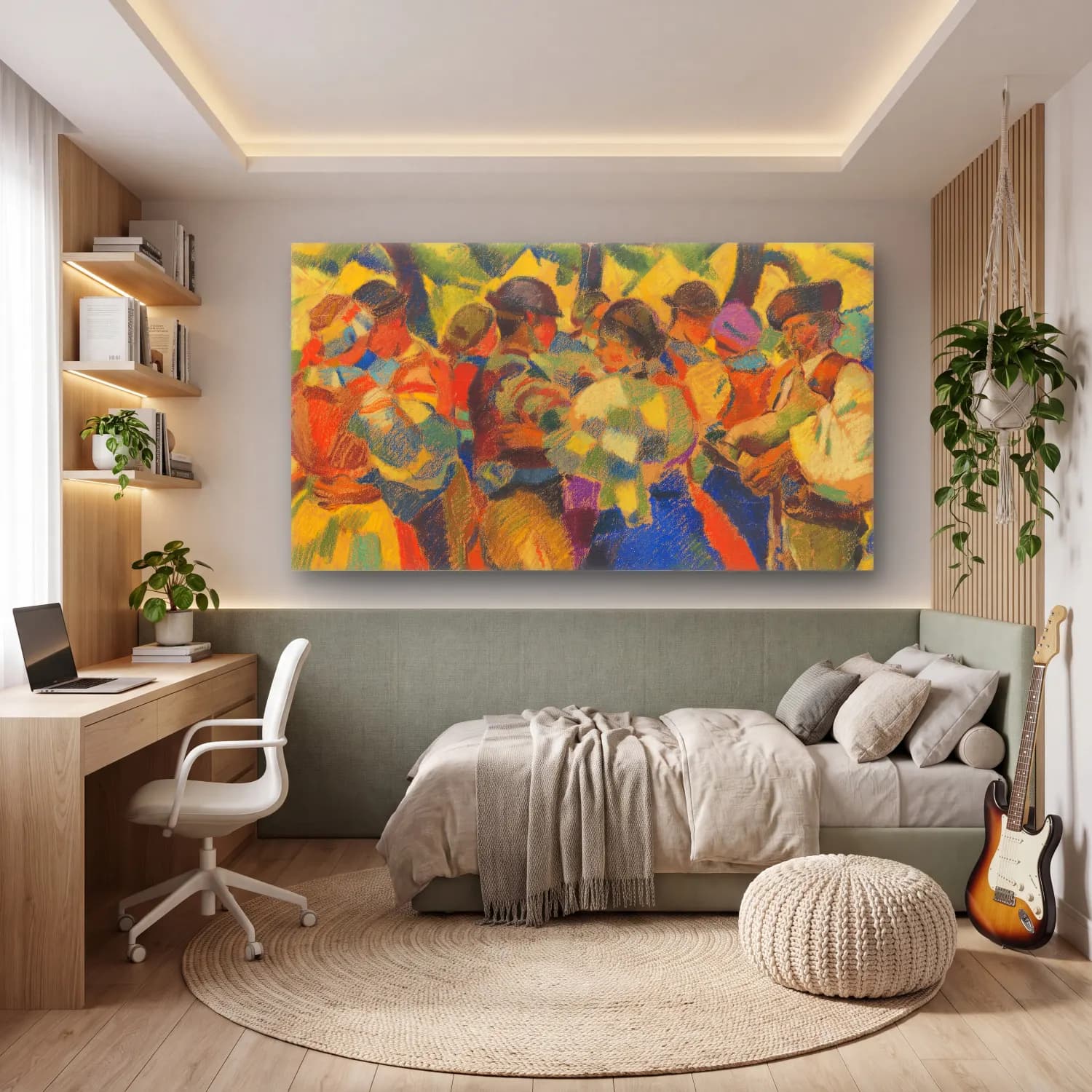 Empresyonist Dansçılar – Pastel Tonlar cam tablo — genç odasında