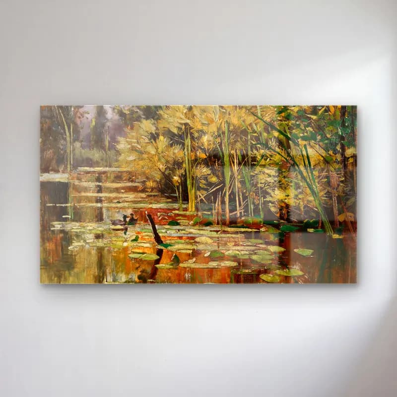 Karl Hagemeister – Altwasser mit Enten – Herbst cam tablo — Karl Hagemeister – Altwasser mit Enten – Herbst — empresyonist nilüfer göleti