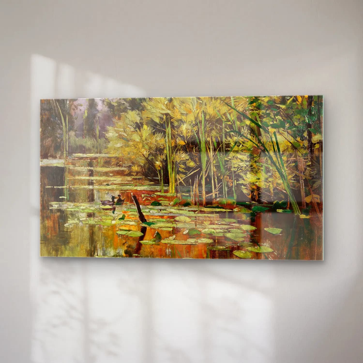 Karl Hagemeister – Altwasser mit Enten – Herbst cam tablo — sağ açıdan görünüm