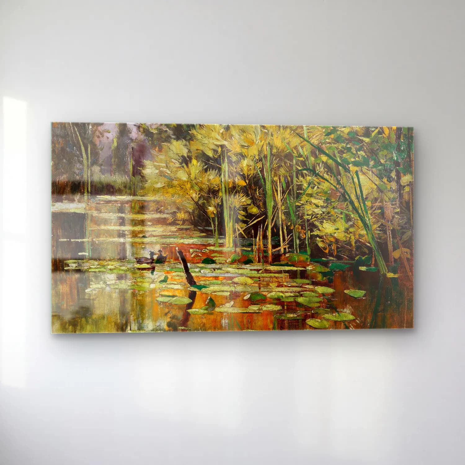 Karl Hagemeister – Altwasser mit Enten – Herbst cam tablo — sol açıdan görünüm