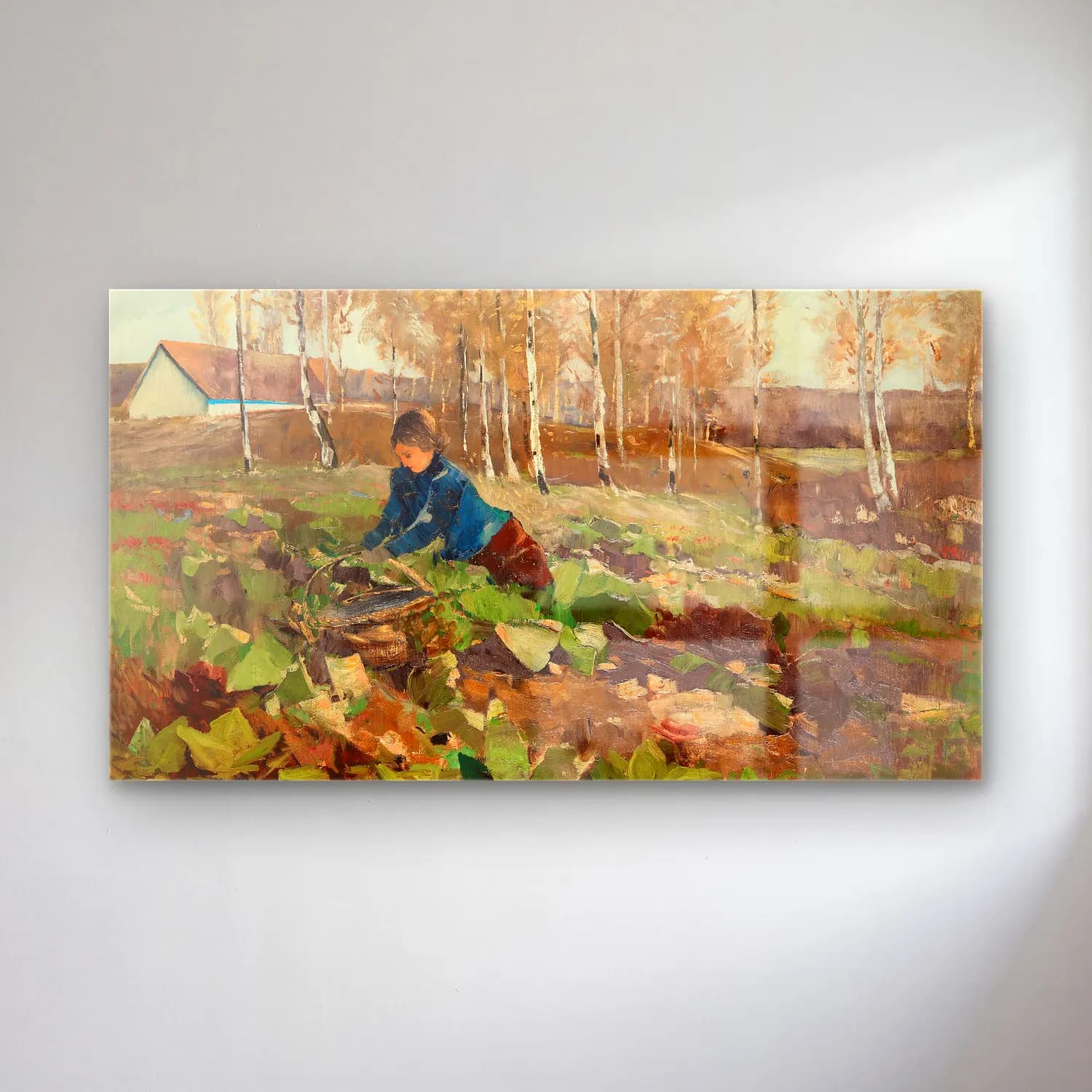 Karl Hagemeister – Bäuerin im Rübenfeld cam tablo — Karl Hagemeister – Bäuerin im Rübenfeld — yağlı boya kız çocuğu portresi