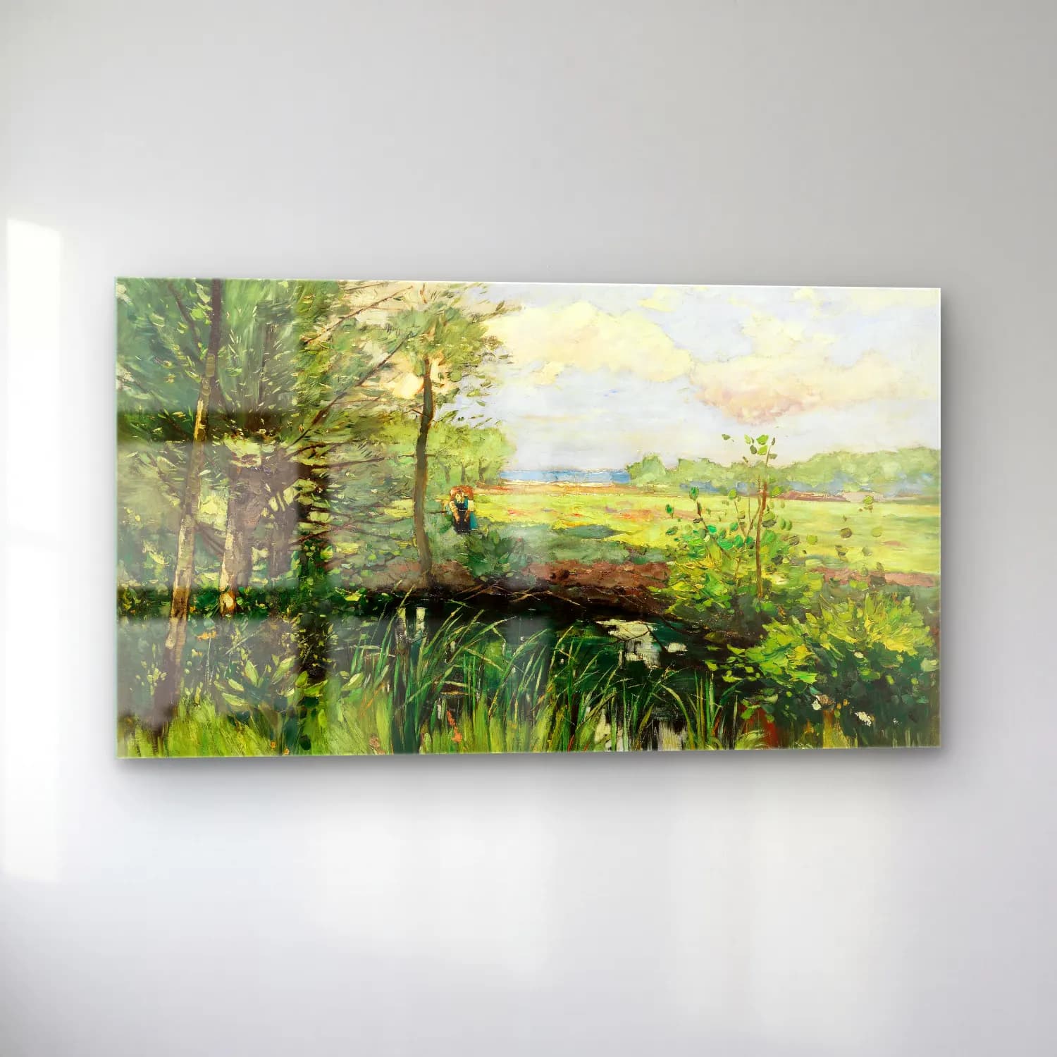 Karl Hagemeister – Der Schwielowsee bei Kaputh – Frühling cam tablo — sol açıdan görünüm