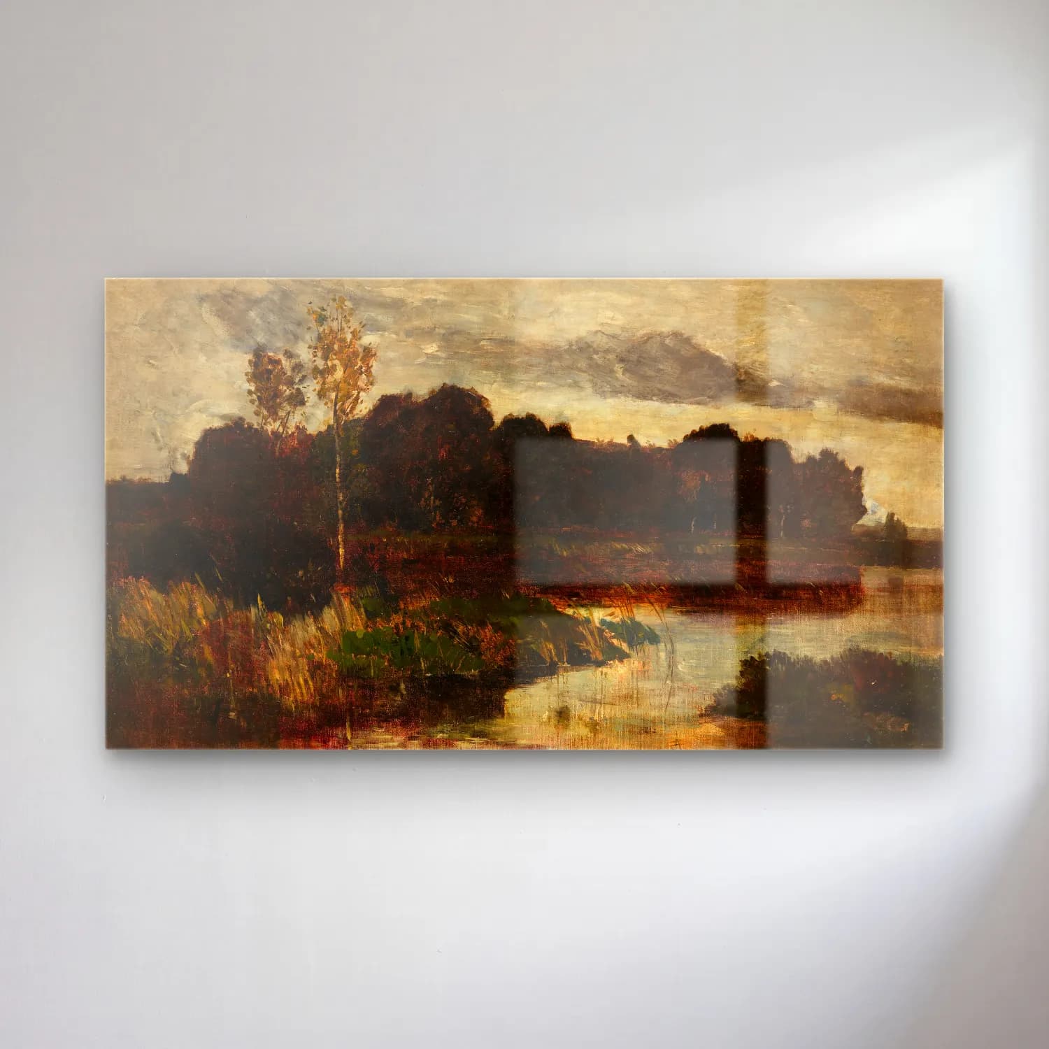 Karl Hagemeister – Märkische Landschaft cam tablo — Karl Hagemeister – Märkische Landschaft — empresyonist kırda nehir