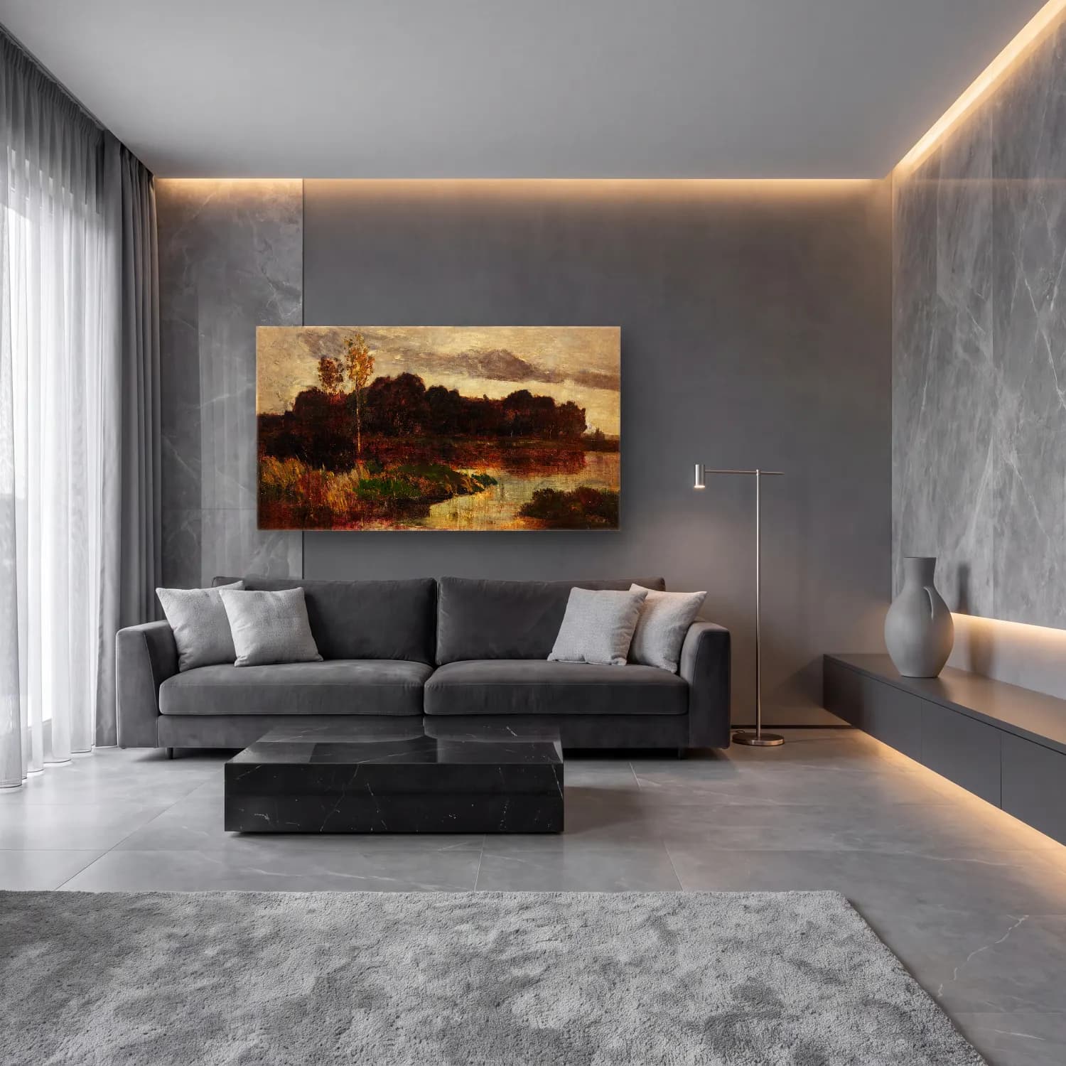 Karl Hagemeister – Märkische Landschaft cam tablo — lüks salon duvarında
