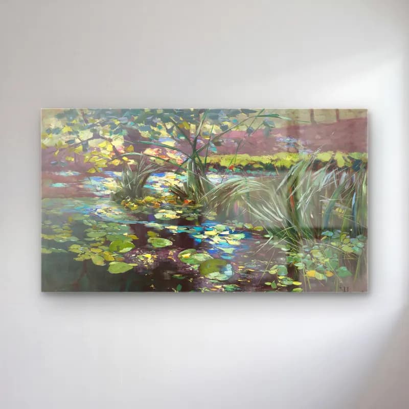 Karl Hagemeister – Teich in der Mark mit Seerosen und Schilfhalmen cam tablo — Karl Hagemeister – Teich in der Mark mit Seerosen und Schilfhalmen — empresyonist nilüfer göleti