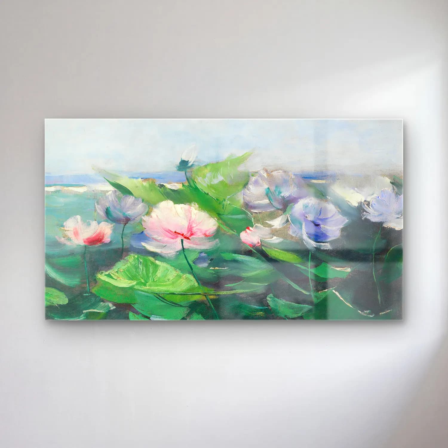 Karl Hagemeister – Wasserrosen cam tablo — Karl Hagemeister – Wasserrosen — empresyonist lotus çiçekleri