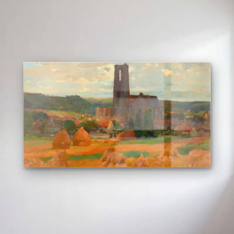 Robert William Vonnoh – Haystacks, Lachant, Ile-de-France cam tablo — Robert William Vonnoh – Haystacks, Lachant, Ile-de-France — empresyonist katedral