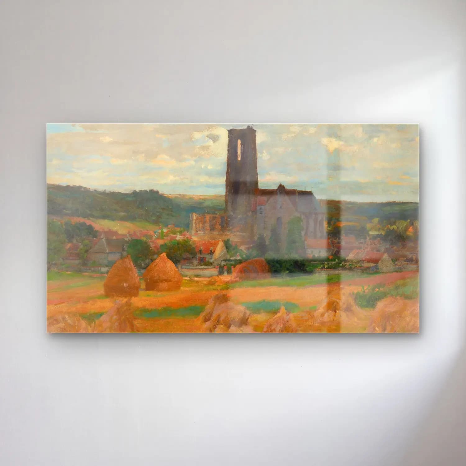 Robert William Vonnoh – Haystacks, Lachant, Ile-de-France cam tablo — Robert William Vonnoh – Haystacks, Lachant, Ile-de-France — empresyonist katedral