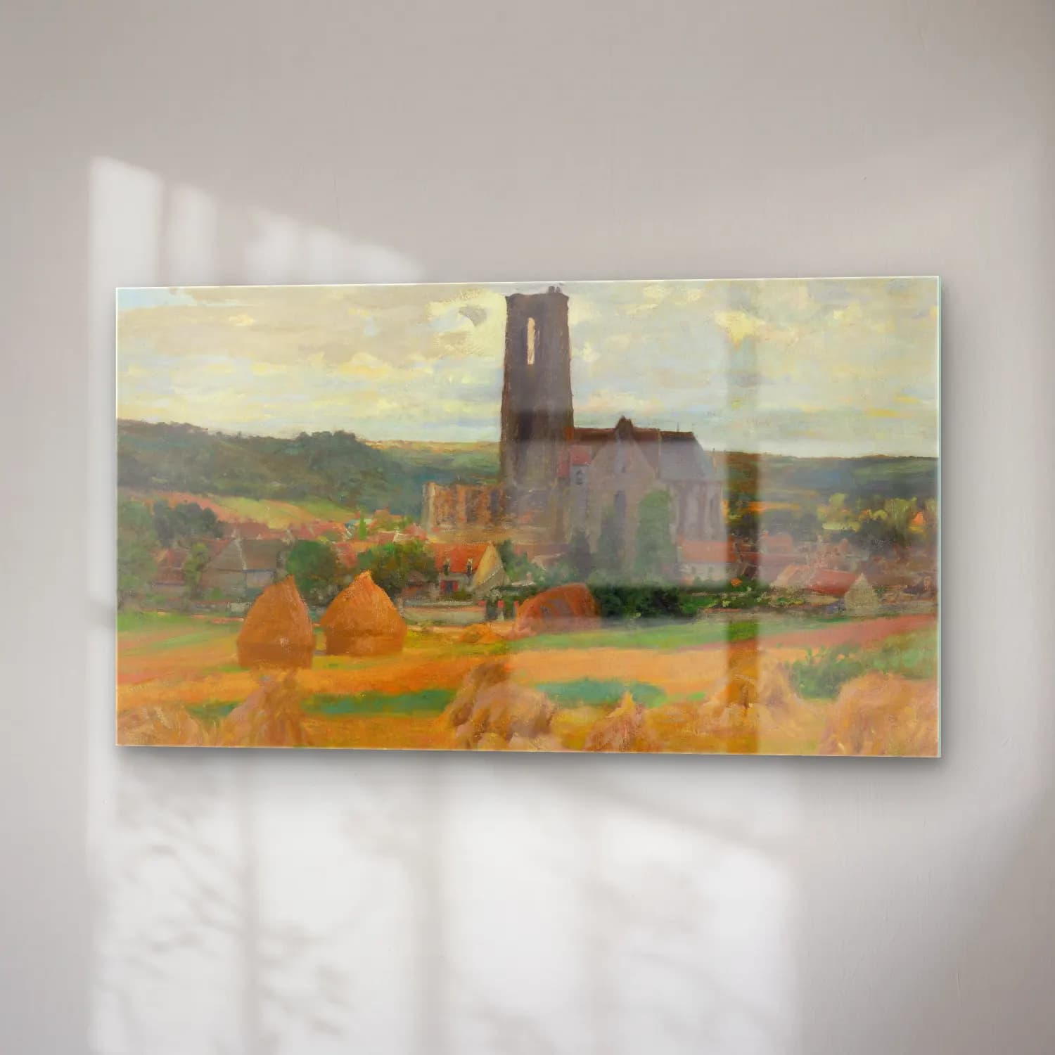 Robert William Vonnoh – Haystacks, Lachant, Ile-de-France cam tablo — sağ açıdan görünüm