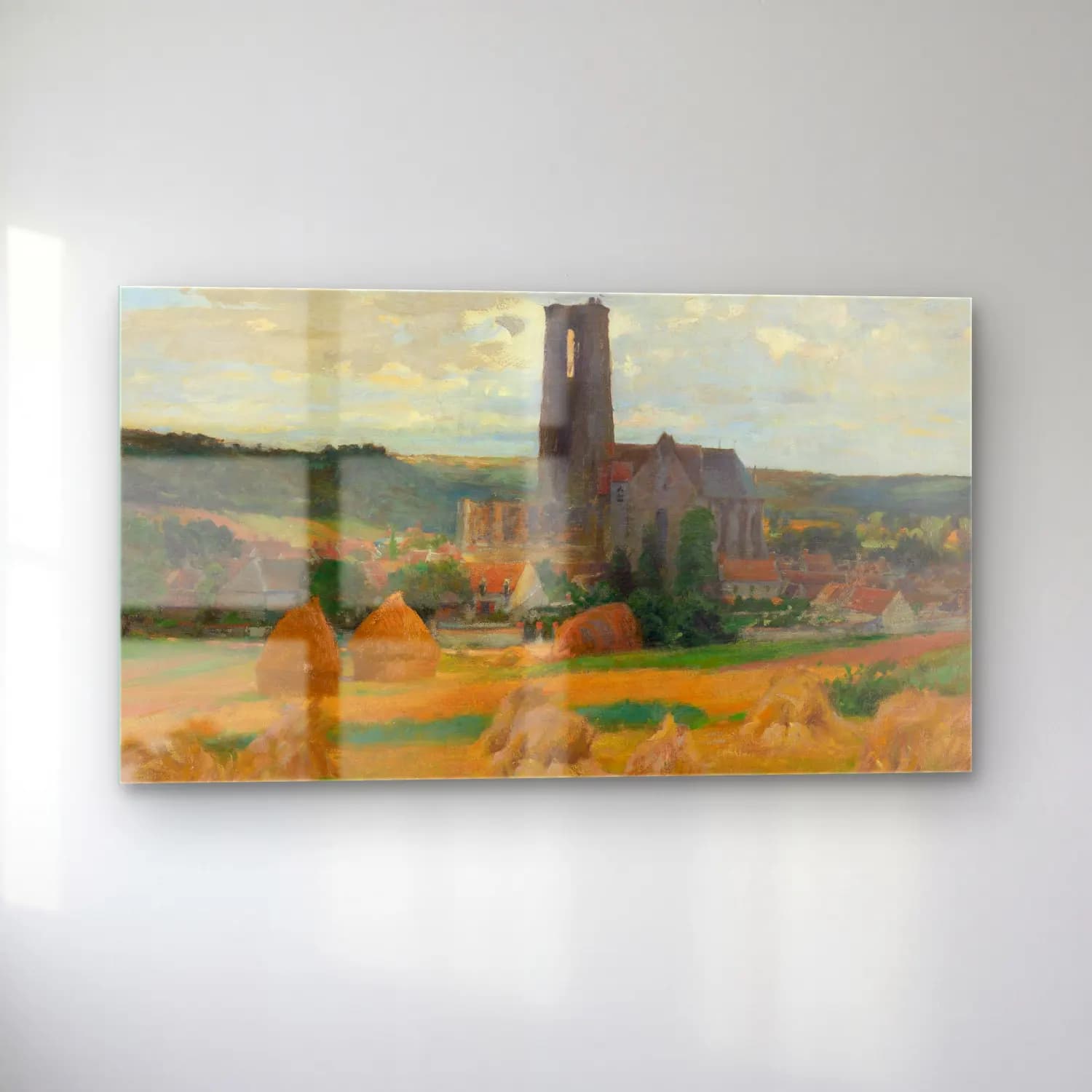 Robert William Vonnoh – Haystacks, Lachant, Ile-de-France cam tablo — sol açıdan görünüm