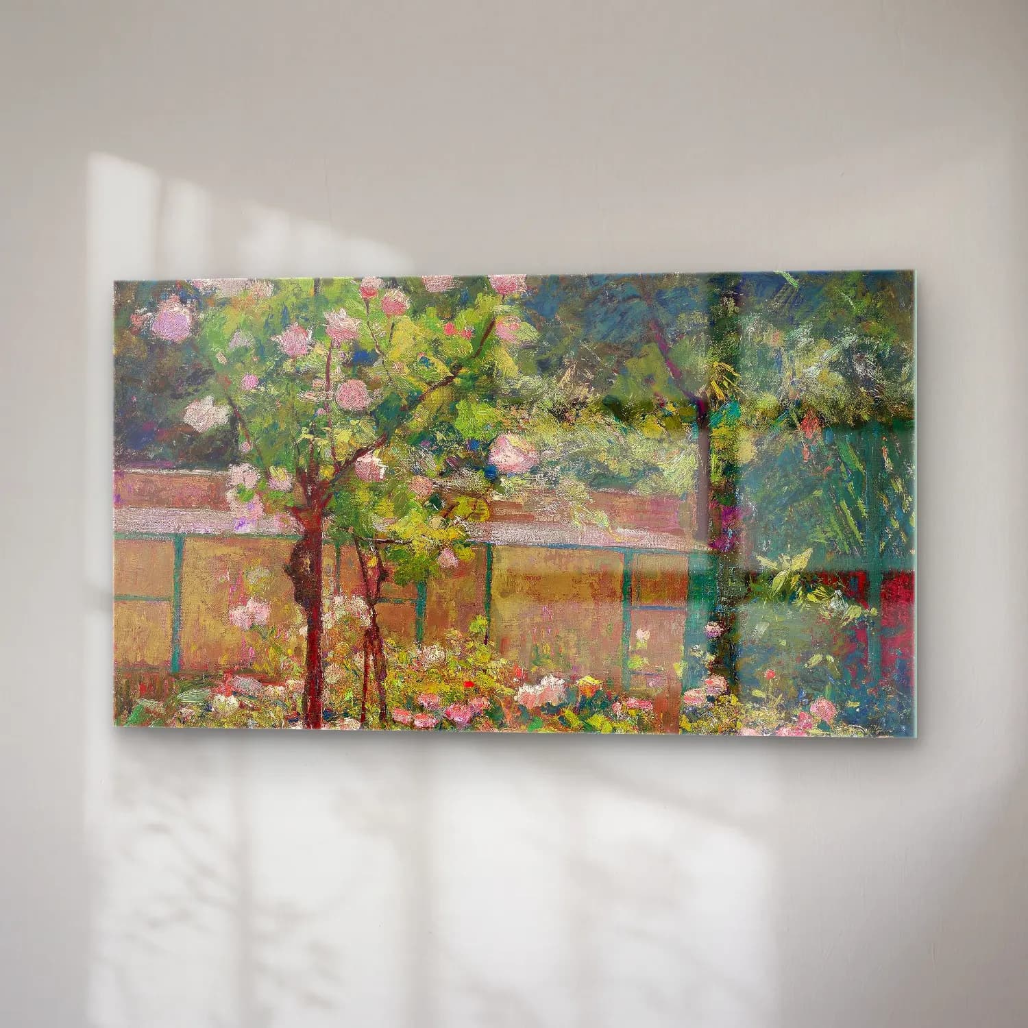 Robert William Vonnoh – Jardin en Fleurs (circa 1890) cam tablo — sağ açıdan görünüm