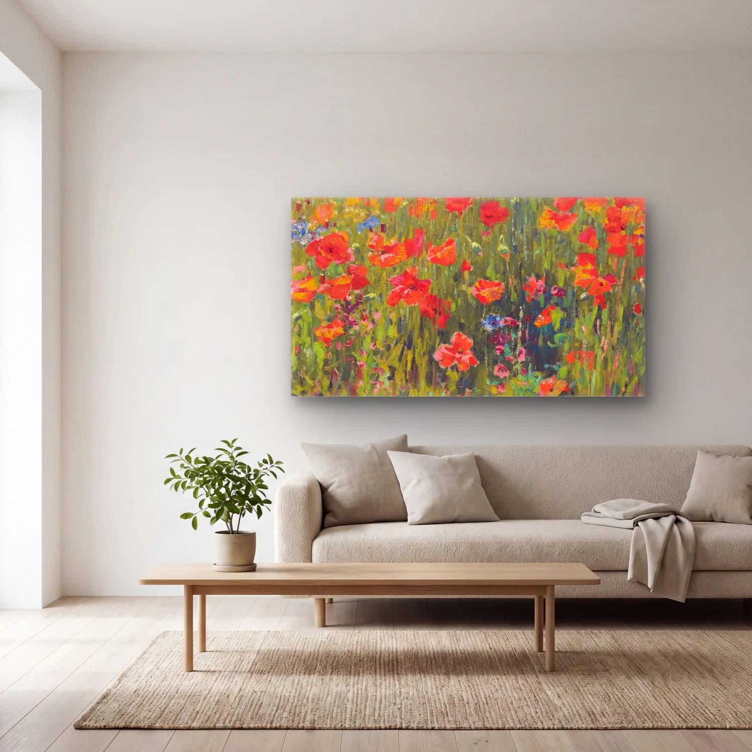 Robert William Vonnoh – Poppies cam tablo — açık renk salonda