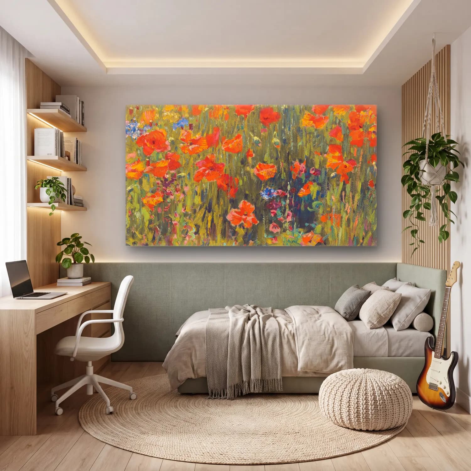Robert William Vonnoh – Poppies cam tablo — genç odasında