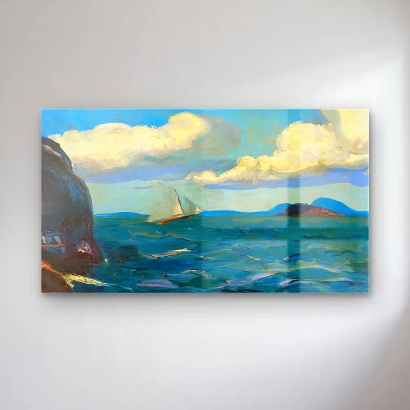 George Bellows – A Fresh Breeze cam tablo — George Bellows – A Fresh Breeze — empresyonist yelkenliler