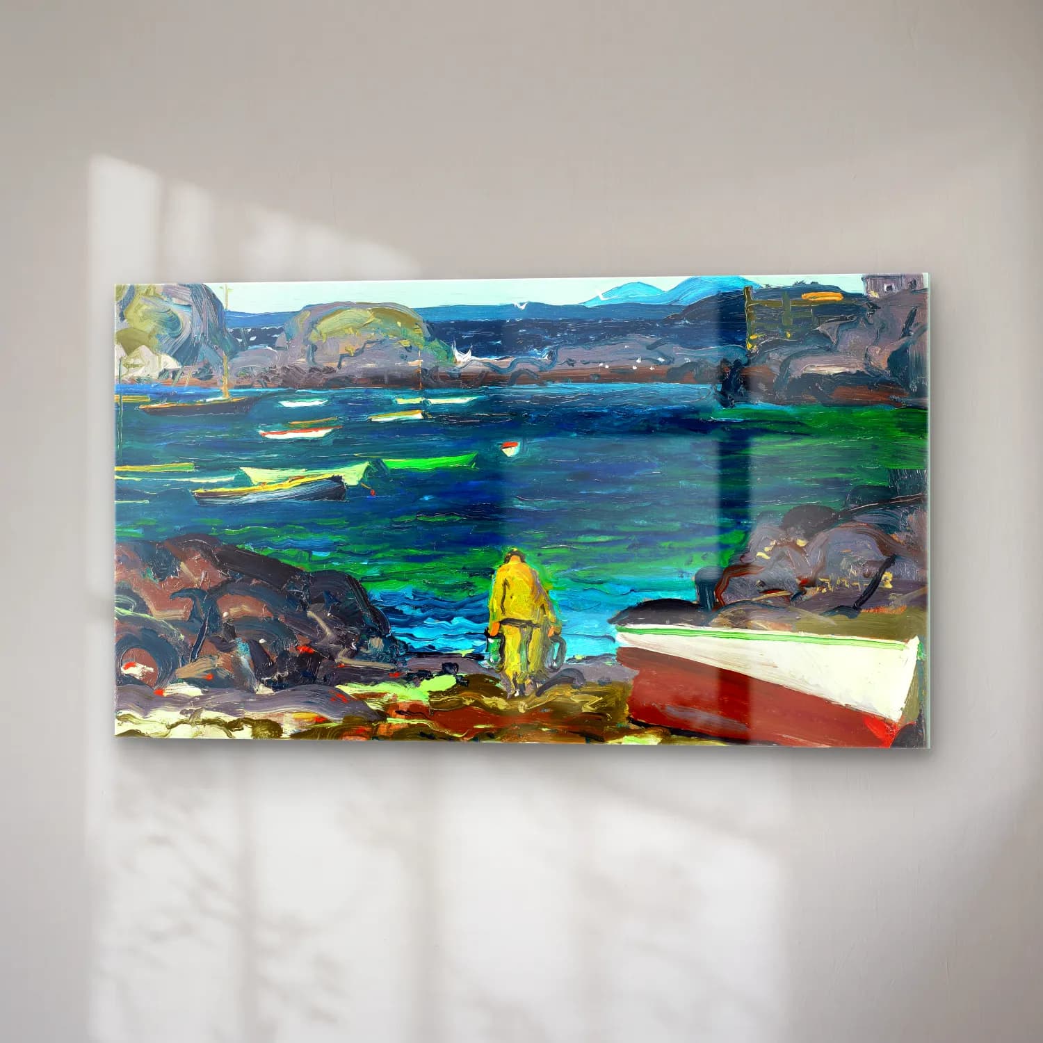 George Bellows – The Harbor, Monhegan Coast, Maine cam tablo — sağ açıdan görünüm