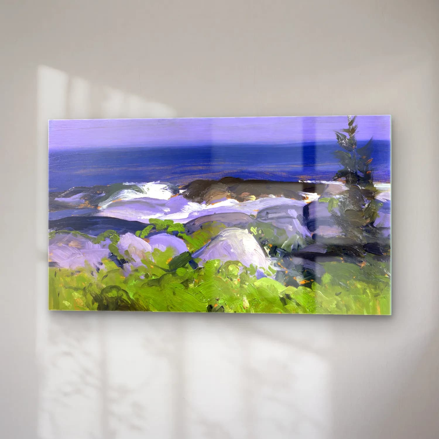 George Bellows – Vine Clad Shore Monhegan Island cam tablo — sağ açıdan görünüm