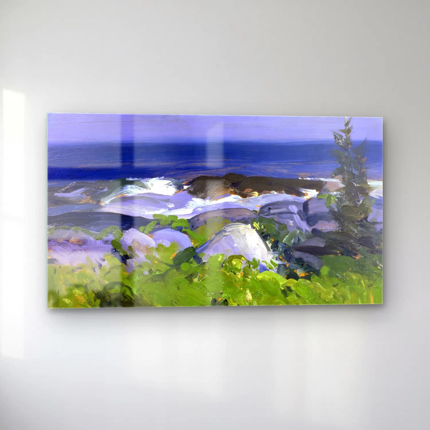 George Bellows – Vine Clad Shore Monhegan Island cam tablo — sol açıdan görünüm