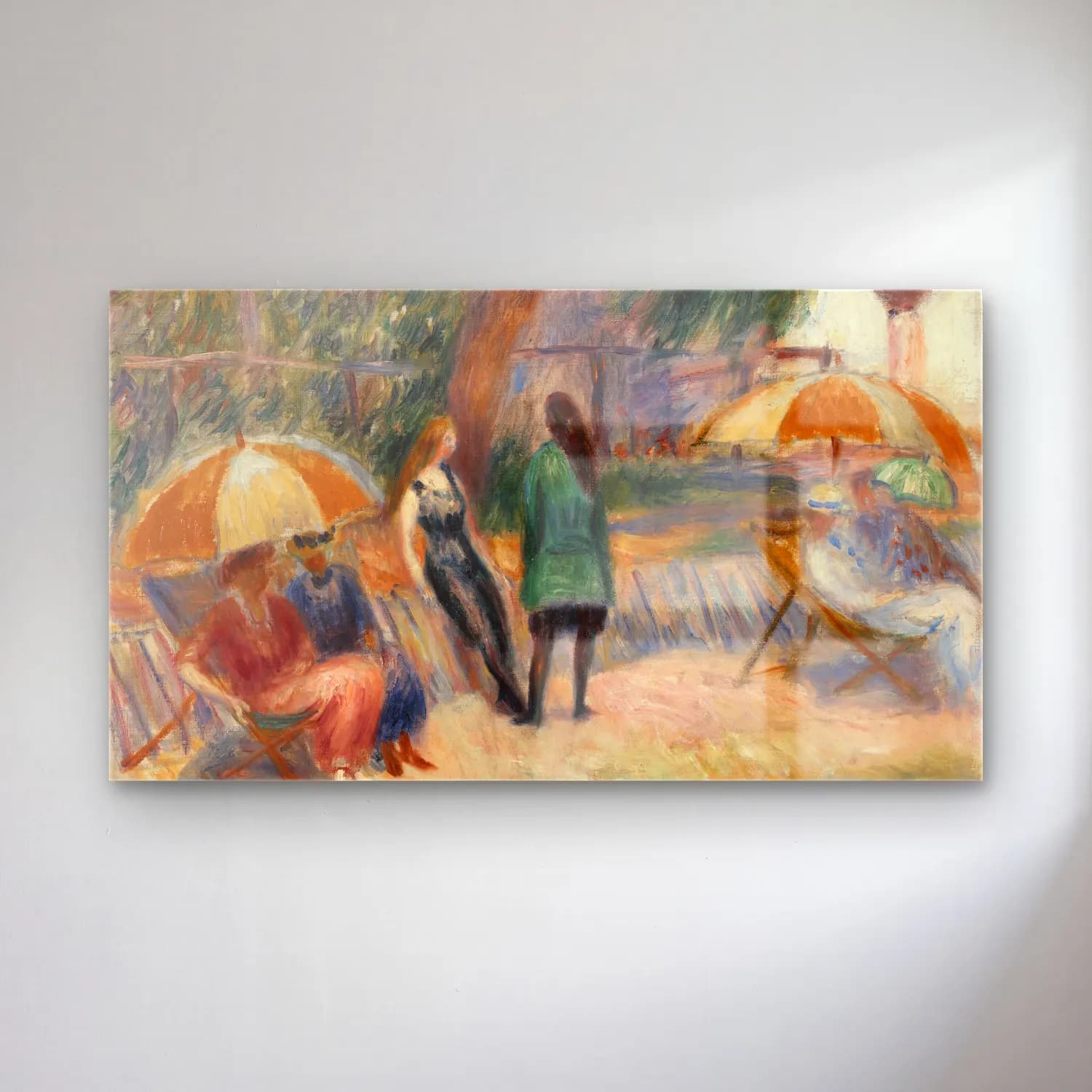 William James Glackens – Beach with Figures, Bellport cam tablo — William James Glackens – Beach with Figures, Bellport — empresyonist sahilde i̇nsanlar