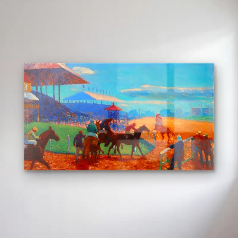 William James Glackens – Race Track cam tablo — William James Glackens – Race Track — empresyonist renk alanları
