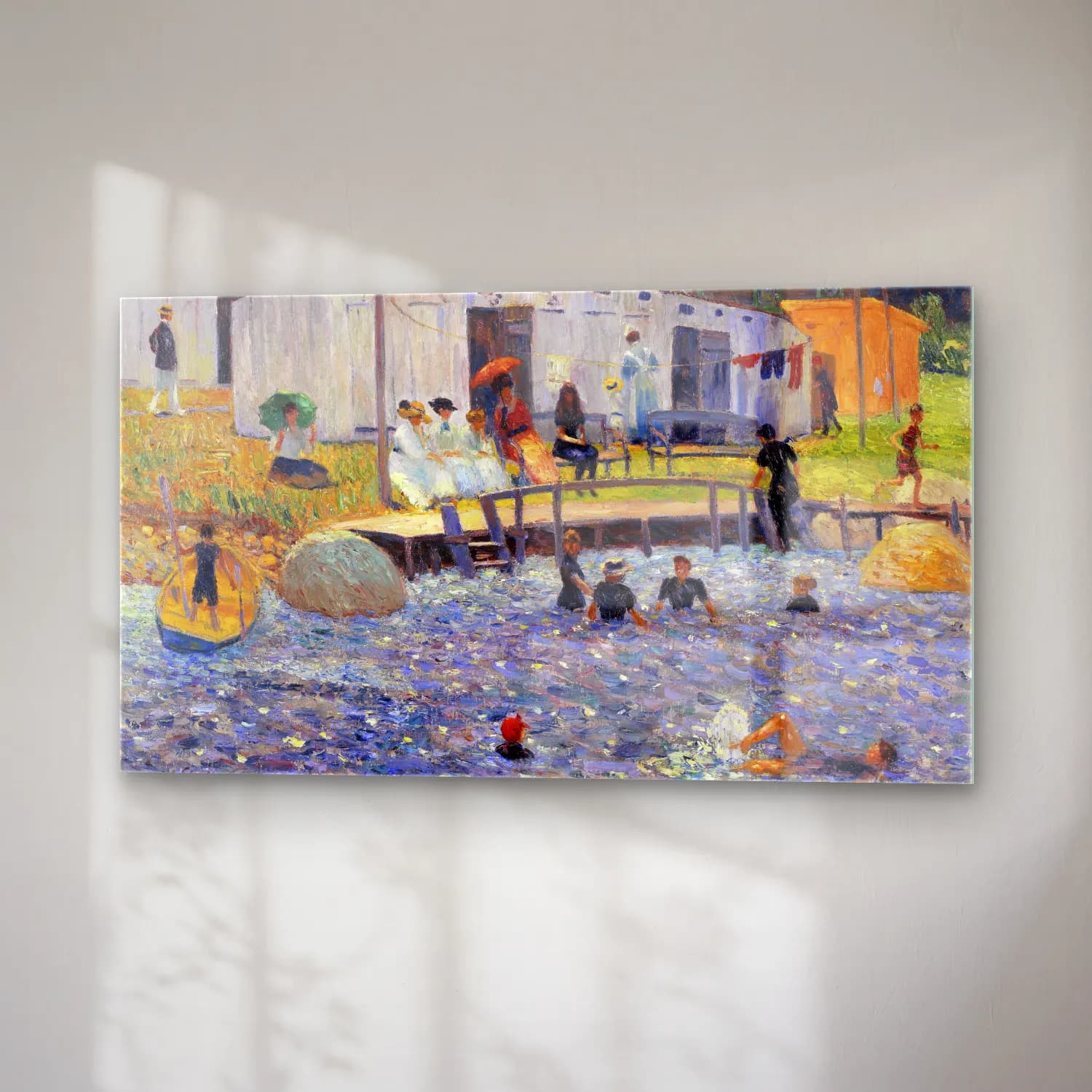 William James Glackens – The Bathing Hour, Chester, Nova Scotia cam tablo — sağ açıdan görünüm