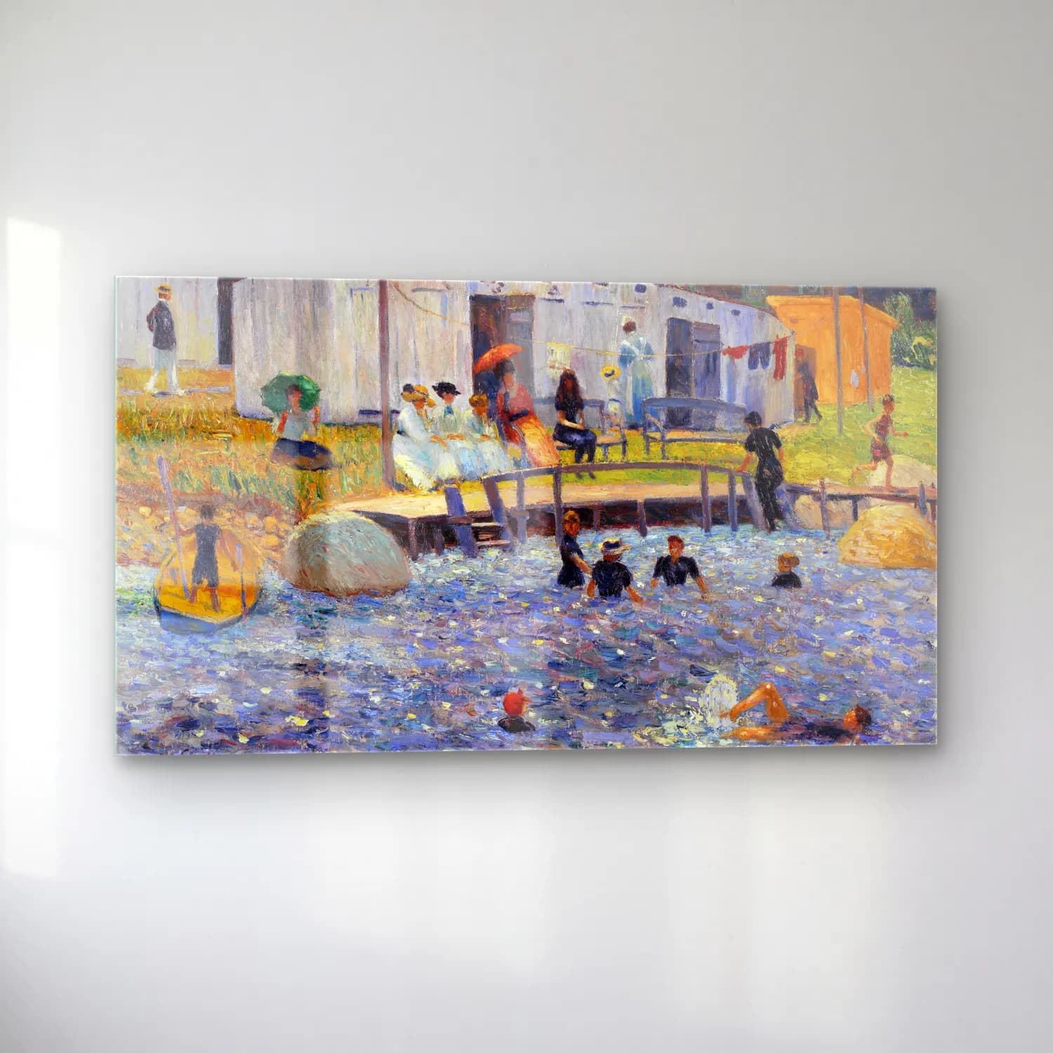 William James Glackens – The Bathing Hour, Chester, Nova Scotia cam tablo — sol açıdan görünüm