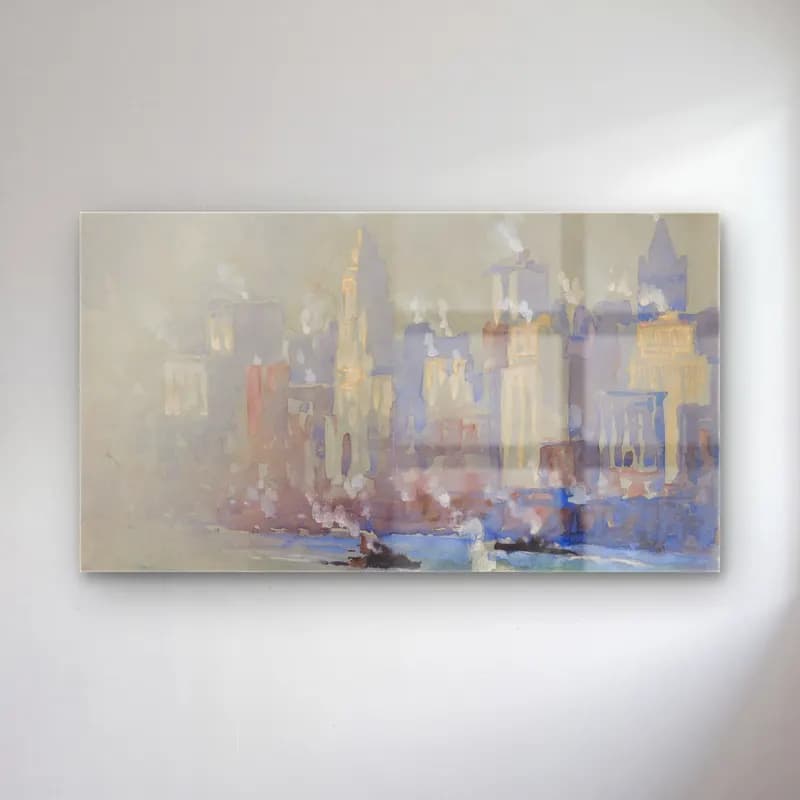 Joseph Pennell – Mist and steam cam tablo — Joseph Pennell – Mist and steam — yağlı boya new york silüeti