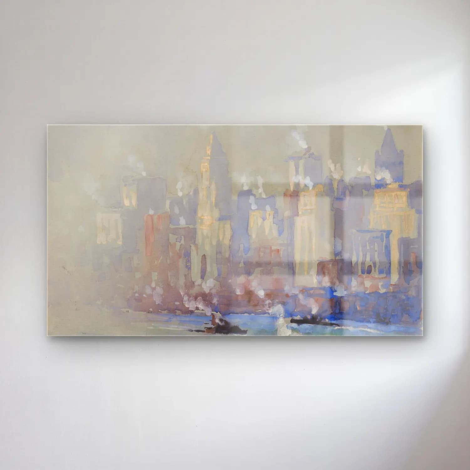 Joseph Pennell – Mist and steam cam tablo — Joseph Pennell – Mist and steam — yağlı boya new york silüeti