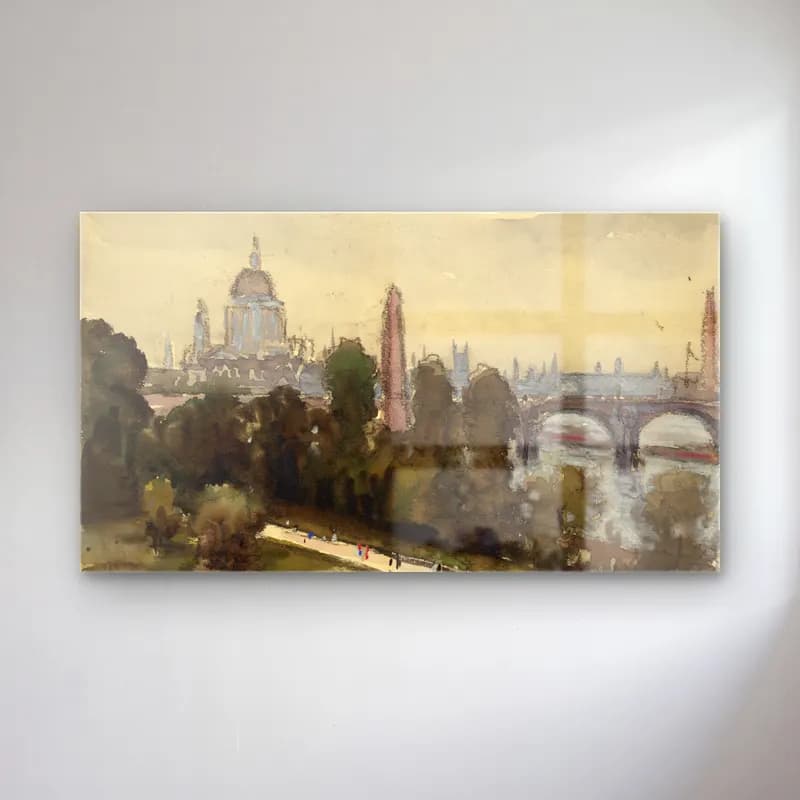 Joseph Pennell – To St. Paul s from my window cam tablo — Joseph Pennell – To St. Paul s from my window — suluboya londra