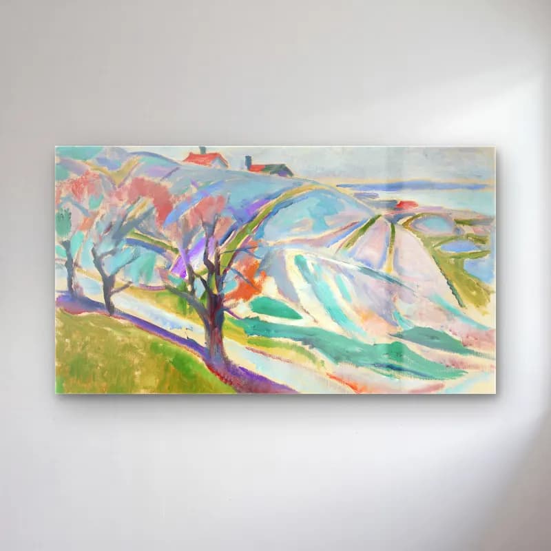Edvard Munch – Landscape of Kragerø cam tablo — Edvard Munch – Landscape of Kragerø — empresyonist soyut manzara