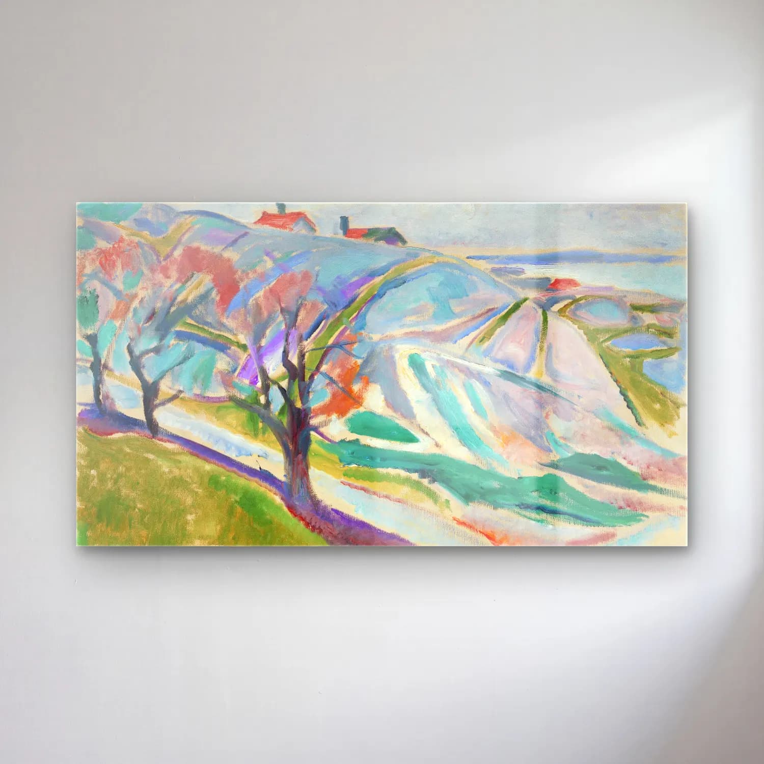 Edvard Munch – Landscape of Kragerø cam tablo — Edvard Munch – Landscape of Kragerø — empresyonist soyut manzara