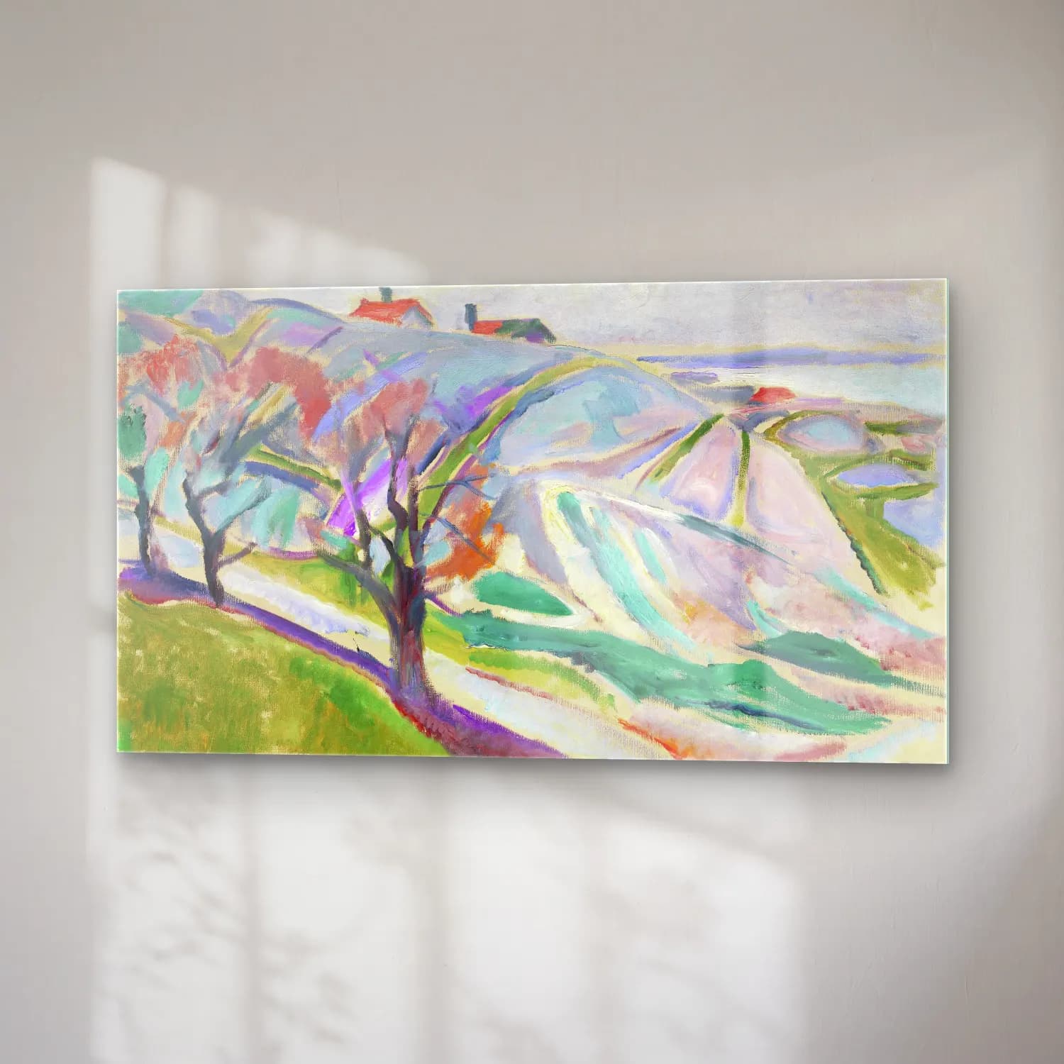 Edvard Munch – Landscape of Kragerø cam tablo — sağ açıdan görünüm