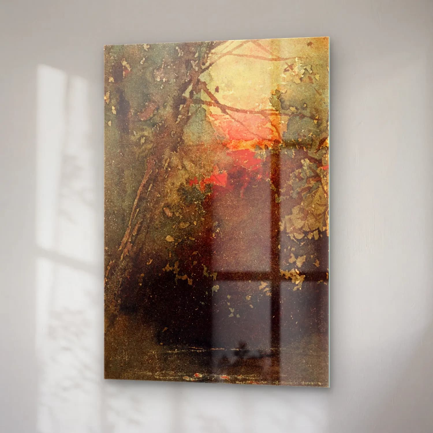 Albert Bierstadt – Woodland Sunset cam tablo — sağ açıdan görünüm