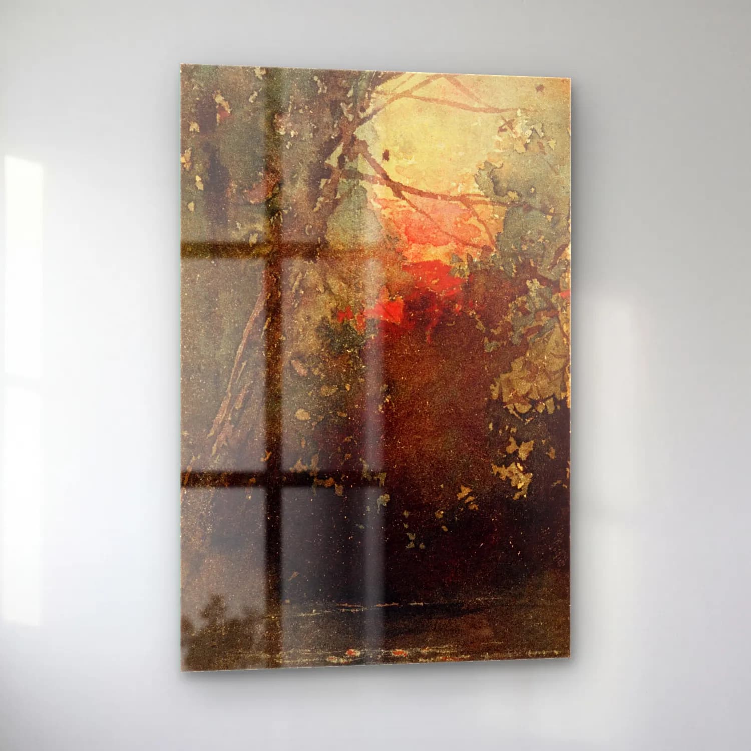 Albert Bierstadt – Woodland Sunset cam tablo — sol açıdan görünüm